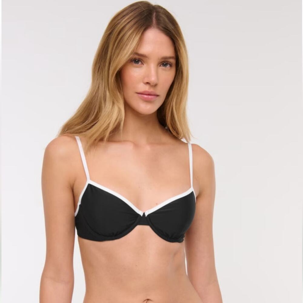 Abercrombie & Fitch 90s Clean Underwire Bikini Top Black XL
